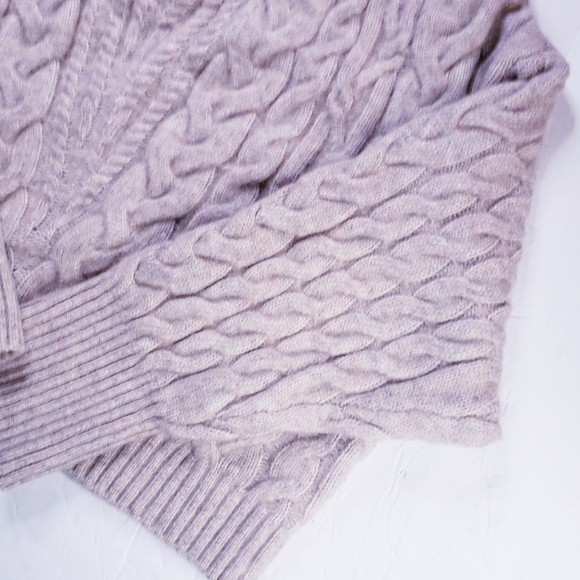 Off the Shoulder Cozy Wool Cable Knit Express Sweater - Picture 4 of 12